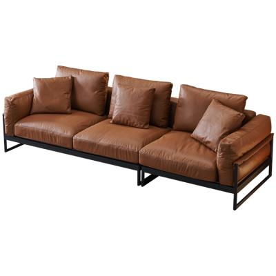 China Modern Comfortable Convertible Sofa Frame Wholesale Household Furniture Napa Leather Material Leather American Seat Sofa for sale