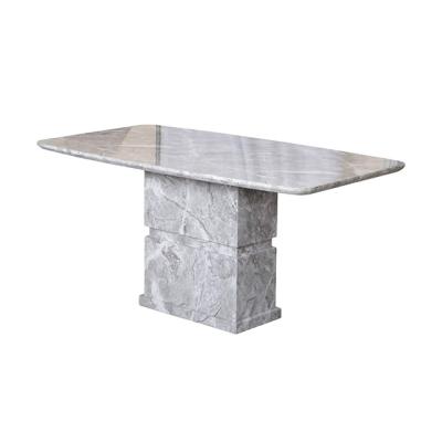 China Italian Convertible Light Natural Marble Luxury Modern Room Style Villa Dining Table Minimalist Dining Table Dining Table for sale