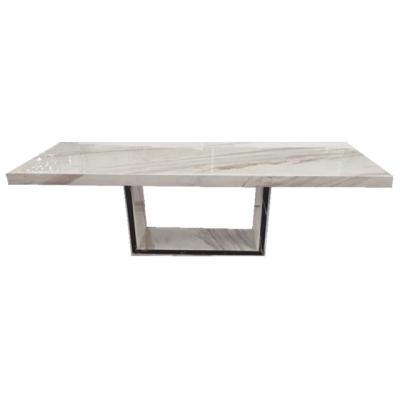 China Factory Price Luxury White Italian Marble Carrara Seating Table 8 Convertible Dining Table for sale