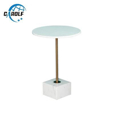 China Single Metal Mixed Table Marble Smart Side Round For Bedroom for sale