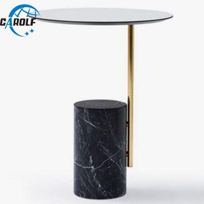 China Fashionable Carolf Nature Marble Living Room Round Marble Side Table for sale