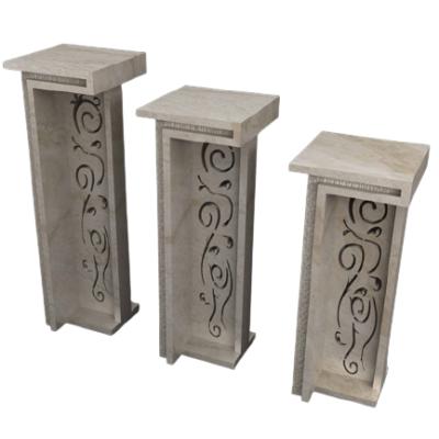 China CLASSIC High Quality Marble Travertine Flower Stand Stone Wedding Designs for sale