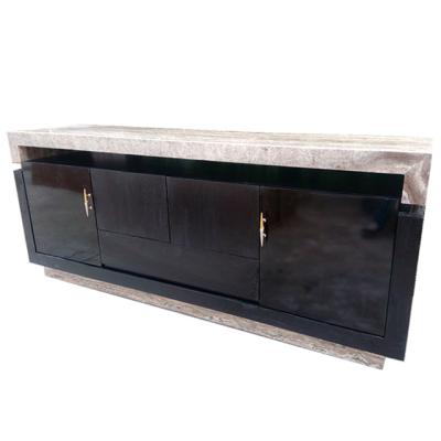 China Convertible Home Furniture Modern Dining Cabinet Sideboard Buffet Dining Room Top Luxury Marble Dining Cabinet for sale