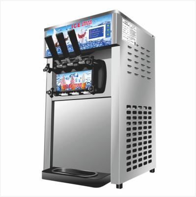 China Snack Factory Table Top 3 Flavor Soft Ice Cream Machine Commercial Rolled Ice Cream Machine Maker for sale