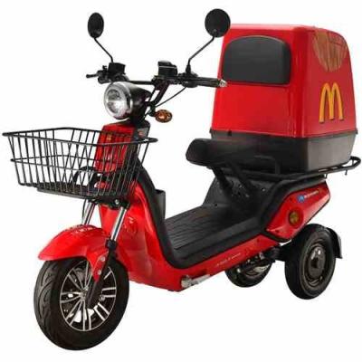 China Strong Power 2100W Electric Cargo Food Delivery Motorcycle With Big Box 3-Wheels Electric Scooter for sale