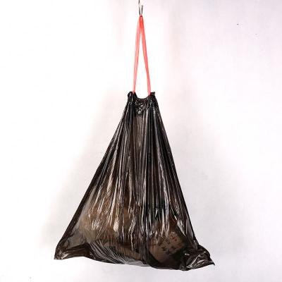 China Household Wholesale Disposable Plastic Drawstring Garbage Bag With Colored Drawstring for sale