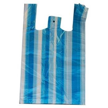 China Fruit Manufacturer Wholesale Price T-shirt Bag Shopping Bag, Color Stripped T-shirt Bags for sale