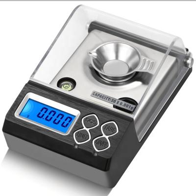 China Teaching Demonstration 0.001g Precision Portable Electronic Jewelry Measures Gold Germ Balance Digital LCD Milligram Scale for sale