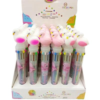 China Kawaii Unicorn Power Cute 10 Colors Chunky Kawaii Rollerball Ballpoint Pen for sale