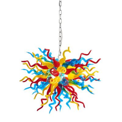 China Modern Art Deco 100% Handmade Lamps Multi Colors Murano Crystal Chandeliers For Dining Room Hand Blown Glass Chandelier for sale