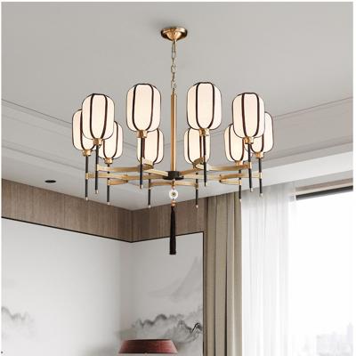 China 2022 New Customized Easy Installation Simple Modern Copper Chandelier Pendant Light Led Office Light Home Ceiling Lights for sale