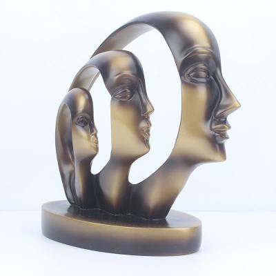 China Europe Style Beauty Face Abstract Figurine For European Decoration +gift Artificial Resin Home Craft New Arrival Decoration Longree for sale