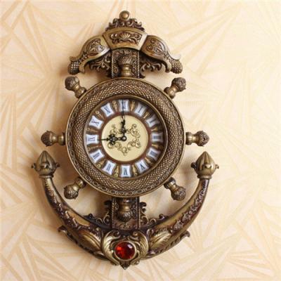 China Continental Mediterranean Helmsman Golden Wall Clock LR15 for sale