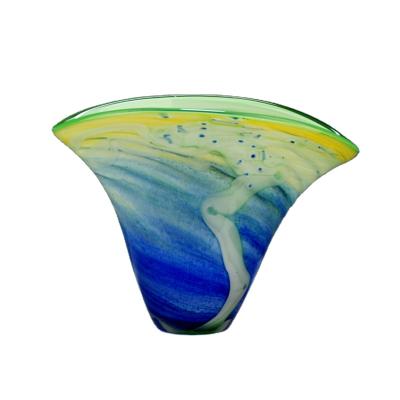 China Nordic Art Creative Unique Shell Shape Murano Europe Design Glass Vase For Home Furnishing for sale