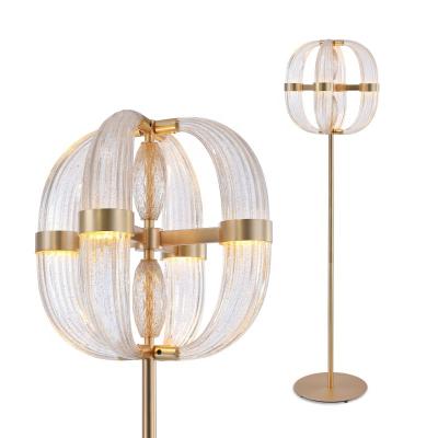 China Modern Decorative Luxury Brass Dining Room Floor Position Lamp Villa Light For Bedroom Hotel LED Floor Lamps for sale