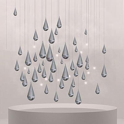 China Modern Creative Luxury Design Water Drop Pendant Lamp Blown Glass Chandelier Lighting For Hotel Staircase for sale