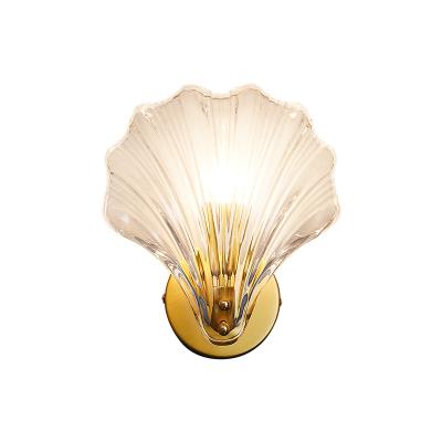 China Feature Wall Lighting Led Simple Design Shell Wall Lamp Glass Wall Light Fancy Light For Home Hotel for sale