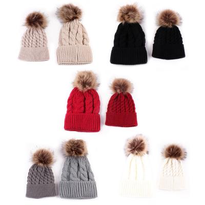 China breathable & YANGTONG waterproof newborn warm wool ball knitted kids hat beanie for women mommy and me hat custom logo for sale