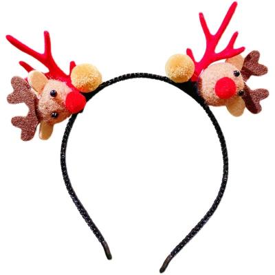 China Christmas YANGTONG Style Red Deer Horn Girls Soft\Comfortable Headband Fashion for sale