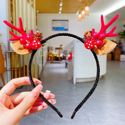 China Winter in small quantity Christmas YANGTONG party deer style fashion headband soft red girls\comfortable horn for sale