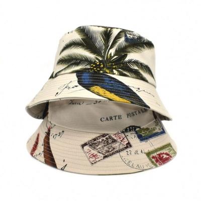 China Amazon Striped 2021 Spring Autumn Stamp Printing Bucket Hat Breathable Outdoor Sun Visor for sale