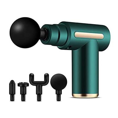 China Portable 4 Heads Mini Body Tissue Deep Percussion Massage Gun For Athlete for sale