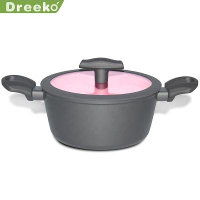 China Sustainable 20cm 2.3QT Cooking Forged Aluminum With Lid Dishwasher Safe Nonstick Small Casserole for sale