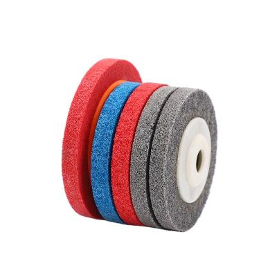 China New Product Wholesale Portable Nylon Fiber Wheel 100mm Blue Nylon Polishing Polishing Wheel Grinding for sale