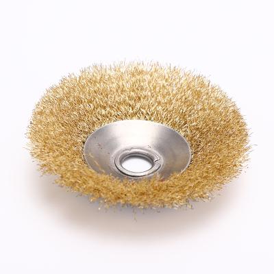 China POLISHING Commodities 125mm Wire Brush Stainless Steel Wire Disc Top Tier Cleaning Brush for sale