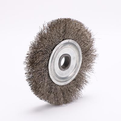 China Insurance 150mm 304 5.91IN Stainless Steel Wire Brush POLISHING Commercial Cleaning Circular Wire Brush for sale