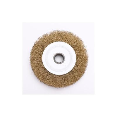 China Best Product 22MM Axle 150MM Wire Brush Steel Wire Wheel Cleaning Circular Brass Brush for sale