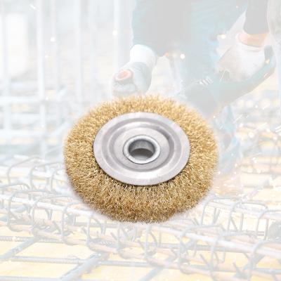 China 2022 OEM High Quality Brass Durable Wire Brush Circular Wire Brush 100mm Clean Cleaning Brush for sale