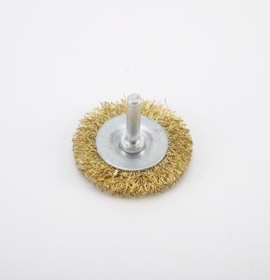 China POLISHING 70mm Industrial Rust Removal Polished T Shaped Copper Wire Wheel Rotary Brush for sale