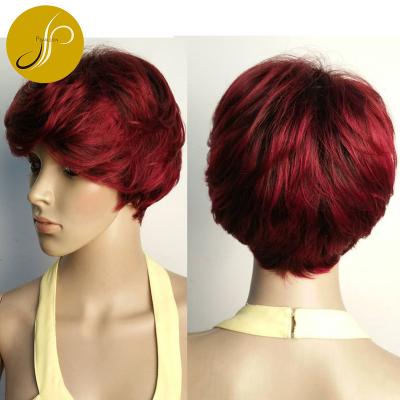 China High Quality 100% Brazilian Curly Length Hot Color Short Hair Pearlcoin Style Pearlcoin Style Non Lace Wig Wholesale for sale