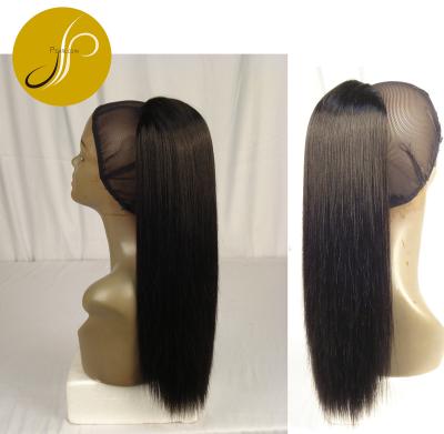 China Pearlcoin Factory Price Straight Synthetic Fiber Ready To Ship 14 - 20 Inch Natural Black Straight Synthetic Ponytail Extensions for sale