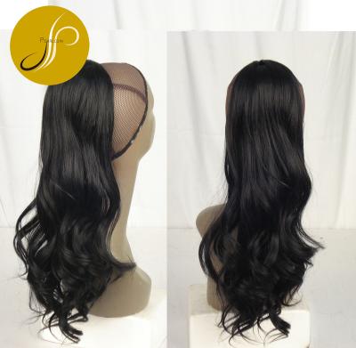 China Best Quality Black Pearlcoin Curly Synthetic Ponytail Extensions High Temperature Curly Fiber for sale