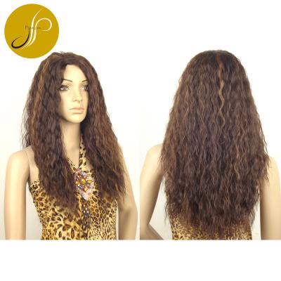 China Beautiful High Quality Pearlcoin High Temperature Fiber Colored Kinky Long Curly Length 14-24 Inch Non Lace Wig for sale