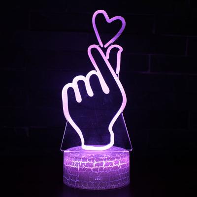 China Modern LED Acrylic Lamp I LOVE YOU Wedding Decoration 3D Christmas Home Night Light for sale