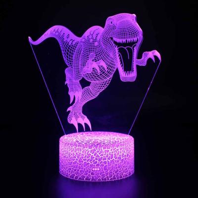 China 3D Modern Dinosaur LED Night Light For Kids Magic Control Lamp 16 Colors Touch Sensor Desk Table Light for sale