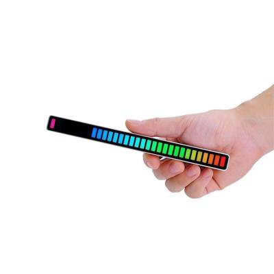 China Modern RGB Sound Light 32 LED 18 Colors Sound Control Music Atmosphere LED Voice Activated Colorful Strip Light for sale