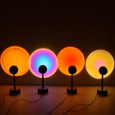 China New 2021 Modern RGB Indoor Projector Table Lamp USB LED Colorful Sunset Projection Light for sale