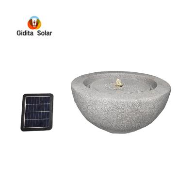 China 8V/1W Solar Pump Sandstone Bowl Garden Solar Water Fountain Outdoor Decoration Piece for sale