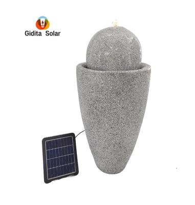 China Outdoor Garden Grey Solar Water Fountain with Max Flow of 200L/H and Magnesium Oxide for sale