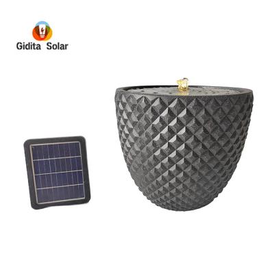 China Garden Diamond Design Solar Water Fountain with 7.4V 2200mA Battery and Max Flow of 200L/H for sale