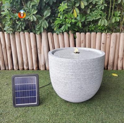 中国 Transform Your Outdoor Space with Marble Grey Horizontal Stripes Solar Water Fountain 販売のため