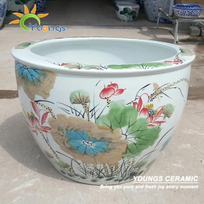 China Delicate Chinese Style Home And Garden Using Ceramic Hand Painting Plant Holder And Planters for sale