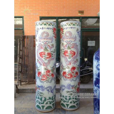 China Chinese Hand Painted Porcelain Floor Vases H2meter Tall For Indoor And Outdoor Decoration for sale