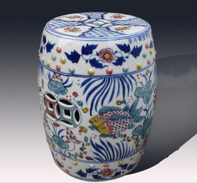 China stool home & Chinese antique ottoman wucai color hand ceramic ming dynasty garden stools for sale