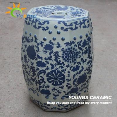 China stool home & Luxury Chinese Antique Hand Painted Ceramic Ottoman Stools With Flower Design for sale