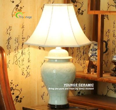 China Traditional antique chinese celadon porcelain ginger jar table lamps on sale for sale